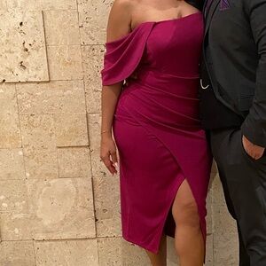 Camilla Midi Dress-magenta